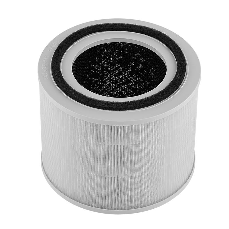 How does Round Design HEPA Filter remove harmful gases such as formaldehyde and ammonia?